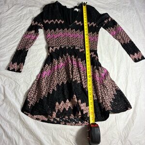 Karina Grimaldi Black and Pink Fit and Flare Dress